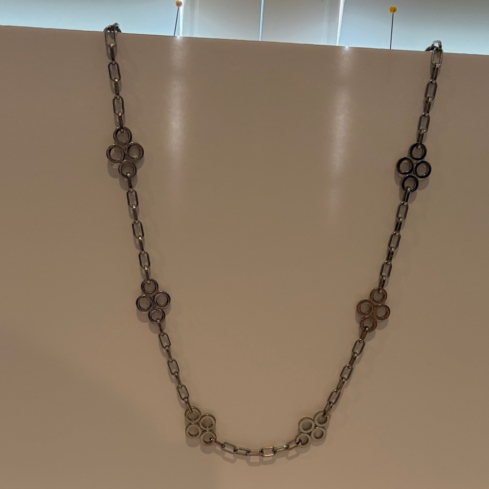 Tory Burch 22” Elegant Silver Chain Necklace